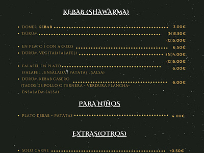 menu Restaurent authentic black and gold graphic design