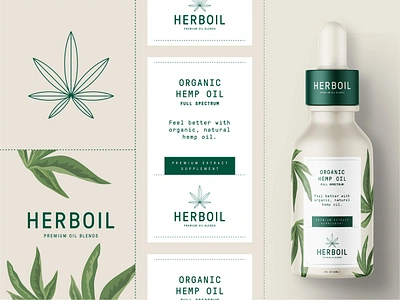 Herboil Organic Hemp Oil Branding & Packaging Design 3d brandgin brandidentity branding brandingagency graphic design logo oil packaging supplemenbranding supplement supplementpackaging supplements ui vitamin vitamins vitamins packaging vitaminsbranding