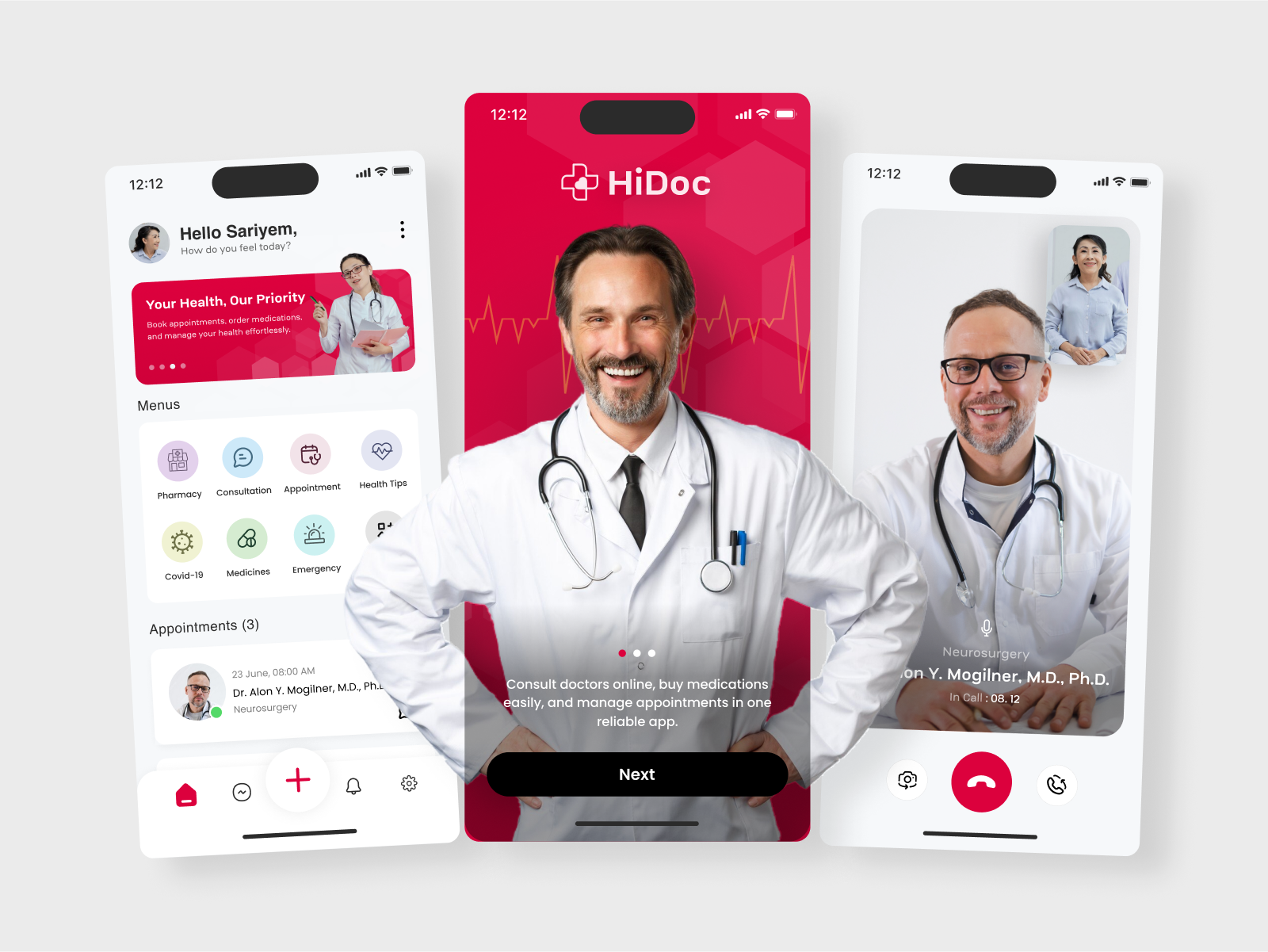 HiDoc - Medical Consult App Design app appointment clean clinic consultation design digital health doctor health health care hospital medical medical care medicine mobile mobile design modern patient ui design ui ux