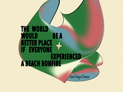 Beach Bonfire aesthetic beach better world blob bonfire campfire colorful design graphic design illustration smores star typography vintage world