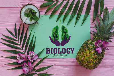 Unique Biological Vector Art Design art biological coconut colors design flowers graphic design hand illustration kidney leef logo mockup pineapple pink safe vectore