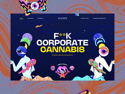 Oasis Cannabis branding freaky oasis cannabis ui website weird