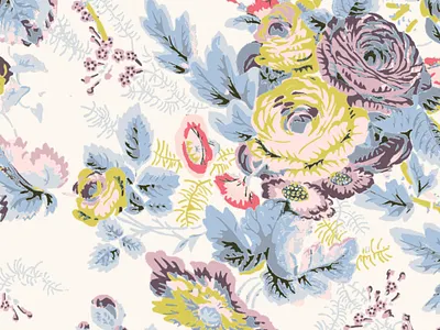 English Chintz Textile floral pastel textile design