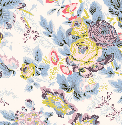 English Chintz Textile floral pastel textile design