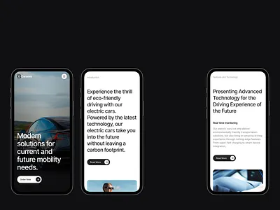 Electric Cars Website automotive cars clean company electric cars future industry landing page minimalist model modern product design technology typography vehicle visual web design