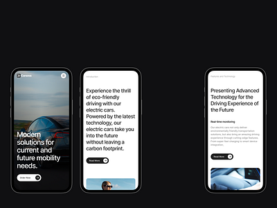 Electric Cars Website automotive cars clean company electric cars future industry landing page minimalist model modern product design technology typography vehicle visual web design