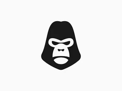 Gorilla Primate Wild Animal Logo Design angry animal ape chimpanzee design face flat gorilla graphic design head illustration logo logo design monkey primate silhouette silverback wild wildlife zoo