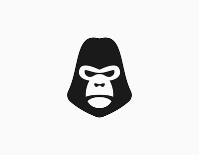 Gorilla Primate Wild Animal Logo Design angry animal ape chimpanzee design face flat gorilla graphic design head illustration logo logo design monkey primate silhouette silverback wild wildlife zoo