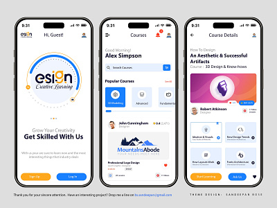 App Screen Designs: Online Education Platform app concept app screen design graphic design icon design logo design typography user interface design