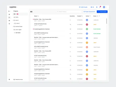 Project Lists Redesign clean concept dashboard design interface light list navigation profile project research sidebar theme ui ux