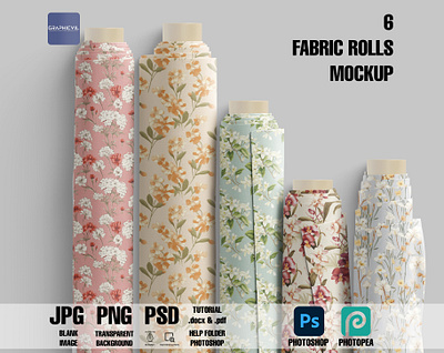 Fabric Rolls Mockup Fabric mockup, Fabric mock up Fabric pattern linen display mock up