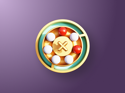 Total Missed Days - Color 3d app badge blender c4d cycles game gamification illustration pin prize render sphere ui ux x