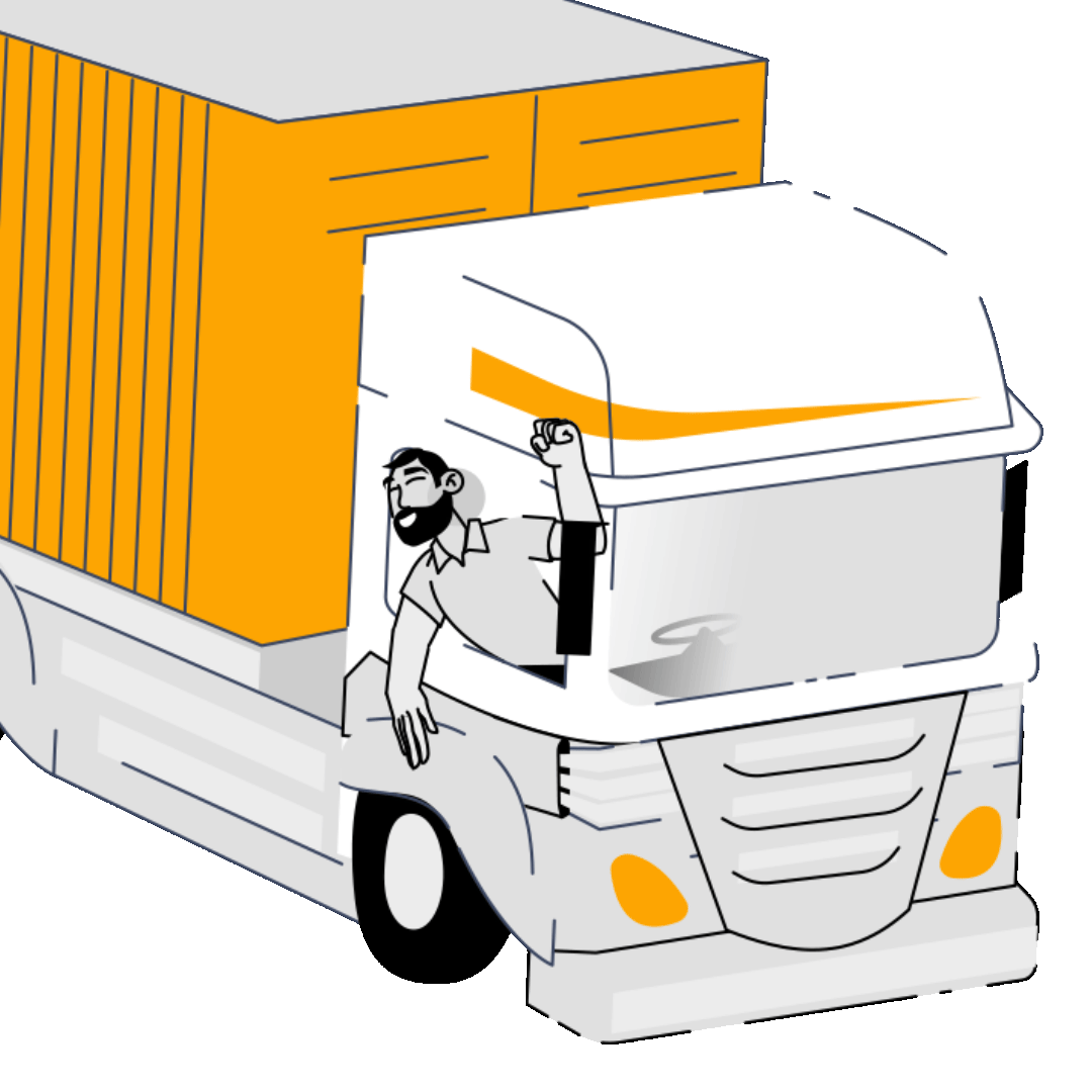 Code-friendly animation for an Insurance website animation character delivery design driver driving illustration lottie motion motion design policy road shipping svg transport transportation truck truck driver vector worker