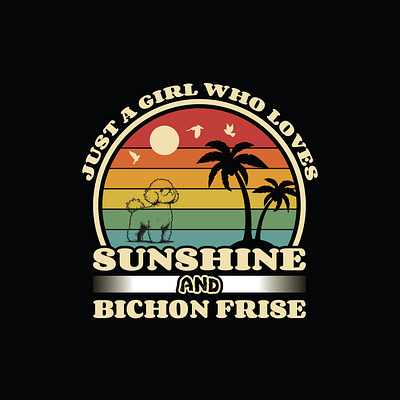 Just A girl Who loves Sunshine and Bichon Frise dog sunset shirt