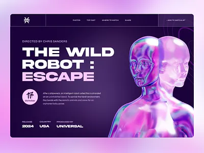 Movie Website ai website branding dashboard design futuristic graphic design movie movie website pink purple robots website ui web design