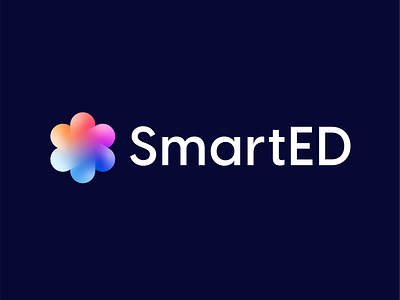SmartED abstract logo app logo branding gradient logo it logo logo startup logo