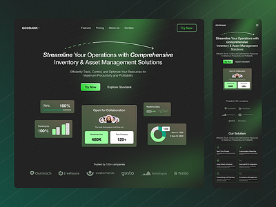 🚀 Elevate Your SaaS with Goodank's Landing Page! 🌐 branding graphic design logo saas ui