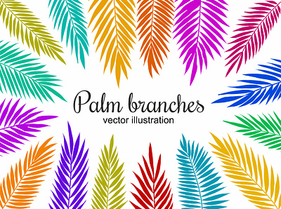 Palm branches, vector illustration. abstract art branches branding design graphic design illostration illustration palm print