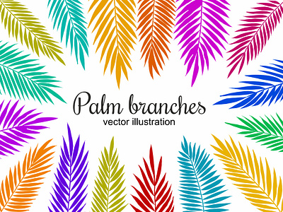 Palm branches, vector illustration. abstract art branches branding design graphic design illostration illustration palm print