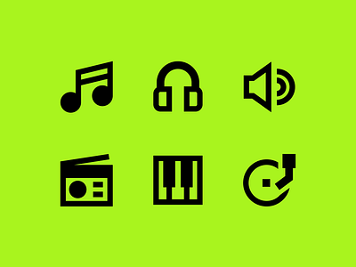 Music Icons - Sharp Remix Style branding design entertainment flat icons illustrator line logo minimal music sharp solid streamline streamlinehq ui vector web