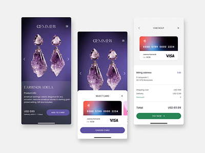 UI Design e-commerce app app concept dark mode jewelery minimalistic mobile ui ui design