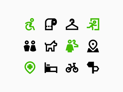 Wayfinding & Accessiblity Icons - Sharp Remix accessbility branding design flat icons illustrator line logo minimal sharp signage solid streamline streamlinehq ui vector wayfinding