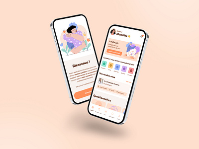 Mood Tracker for Mental Health app application colorful mental health mood mood tracker sweet ui design
