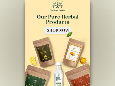 Pure Herbal Products branding graphic design herbal products motion graphics skin care banner skin care poster skin care poster] skincare products poster