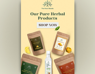 Pure Herbal Products branding graphic design herbal products motion graphics skin care banner skin care poster skin care poster] skincare products poster