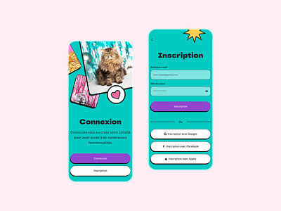 Happy pet login concept app colorful daily ui happy log in pet
