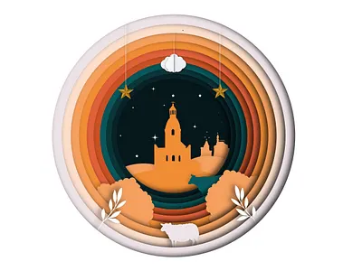 A Mysterious Night - i2i Art Inc. - ©Anthony Martin anthony martin collage contemporary cut paper digital editorial i2i art illustration paper art