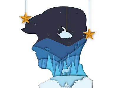 Self-Portrait - i2i Art Inc. - ©Anthony Martin anthony martin collage contemporary cut paper digital editorial i2i art illustration paper art portrait