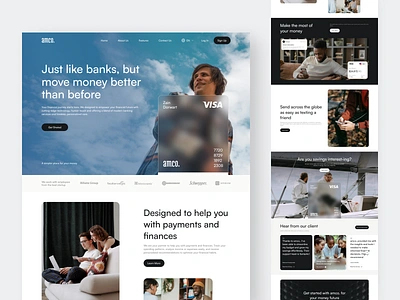 Finance Landing Page app clean composition design fireart image ui ux