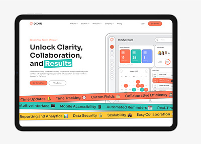 Gooolg-Project Management Saas Website Case Study app design b2b branding case study crm dashboard design ecommerce graph homepage illustration landing page mobile mockup project management uxui web web design web templete website