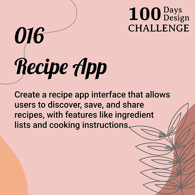 Recipe App app dailyui design designinspiration food interface menu mobile prototyping recipe typography ui uidesign