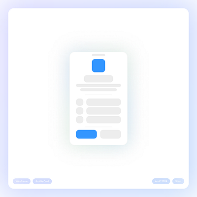 Wireframe Profile Card profile card social networking ui ux wireframe