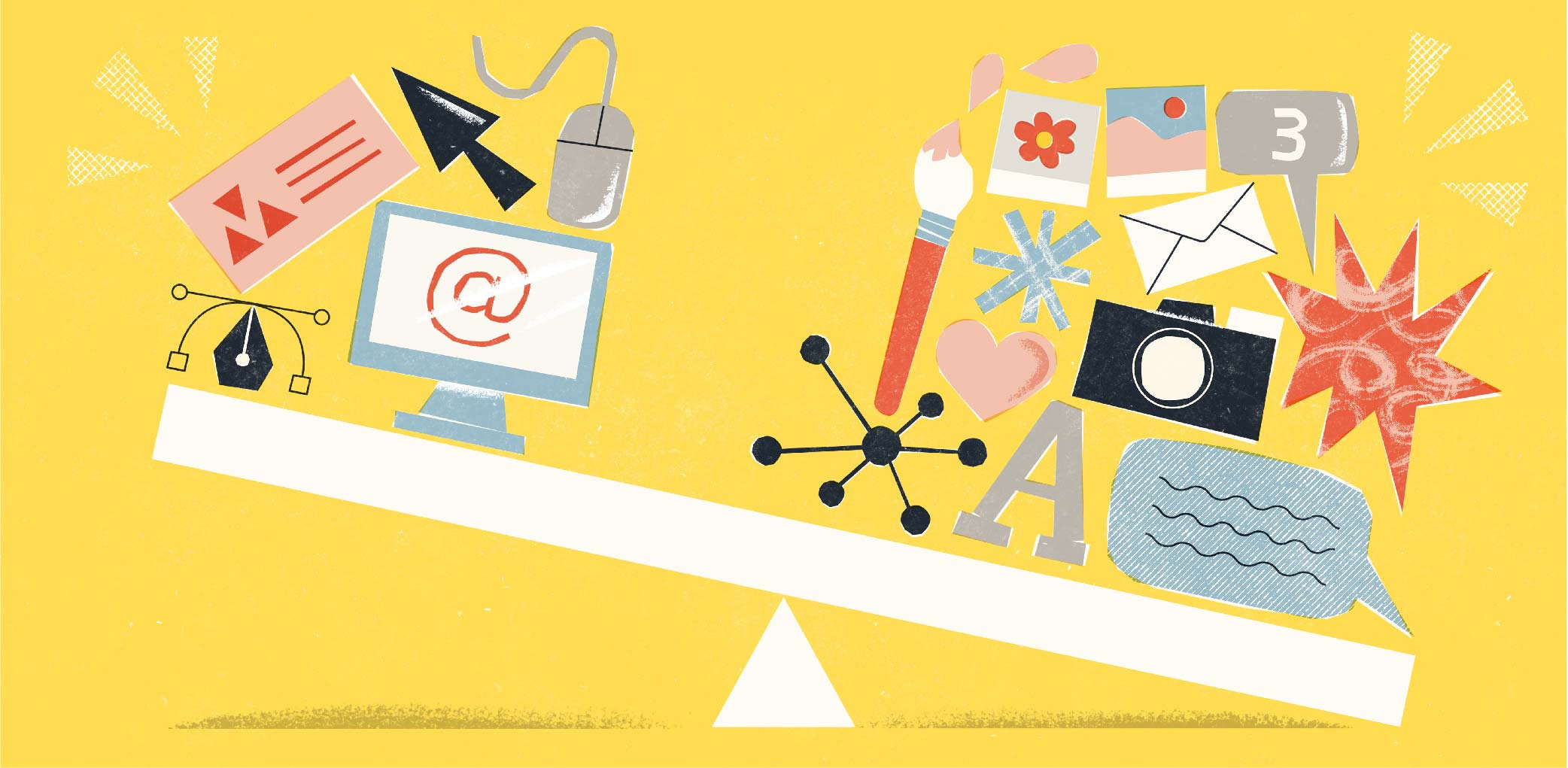 Digital vs Analogue - i2i Art Inc. - ©Ane Arzelus ane arzelus conceptual contemporary digital editorial graphic i2i art illustration stylized