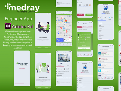 Medray Engineer App equipment graphic design maintanance mobile app ui