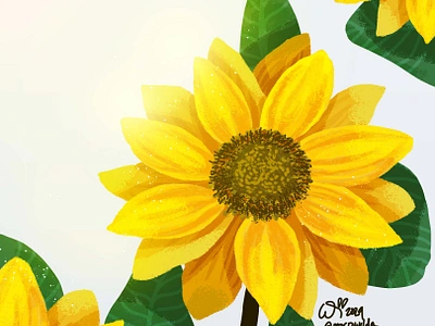 Sunflower floral flower illustration photoshop