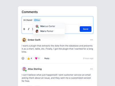 Comments Component comment comment component comment history comment modal comment popup component content content design editor engagement feedback product design text editor ui user comments ux