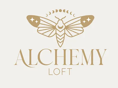 Alchemy Loft Primary Logo beauty branding design eclipse graphic design identity illustration logo mark moon phases