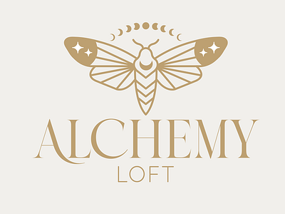 Alchemy Loft Primary Logo beauty branding design eclipse graphic design identity illustration logo mark moon phases