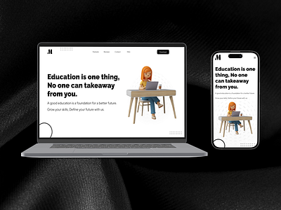 Online Learning App Landing Page figma landing page ui ui design ui ux web design web screen