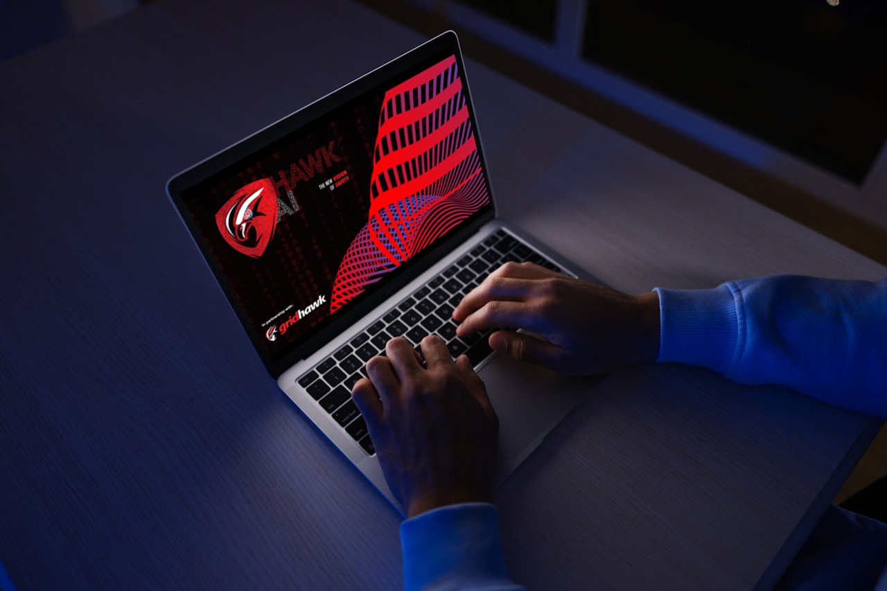 HawkAI ai artificial intelligence branding brochure corporate identity flyer genai generative ai graphic design logo logo design presentation safety security social social media surveillance ui ux website