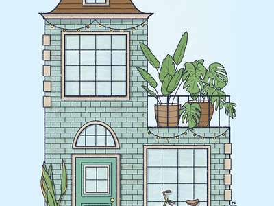 Plant Lover's Condo Illustration architecture art digital art digital drawing digital illustration floral houseplants illustration illustrator potted plants procreate