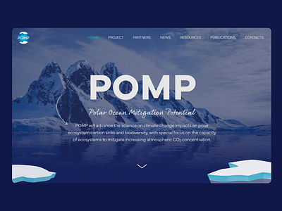 POMP blue education elementor ice nature ocean polar science sea ui ux webdesign website wordpress