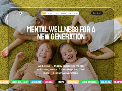 UI animation concept for mental wellness website animation mental health app mobileapp motion graphics ui website design