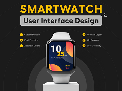 Smartwatch User Interface Design (42+ Screens) app design designer landing page design minimal design modern design smartwatch user interface design ui ui design uiux design user centered design user experience user interface design user testing ux ux design visual design web design