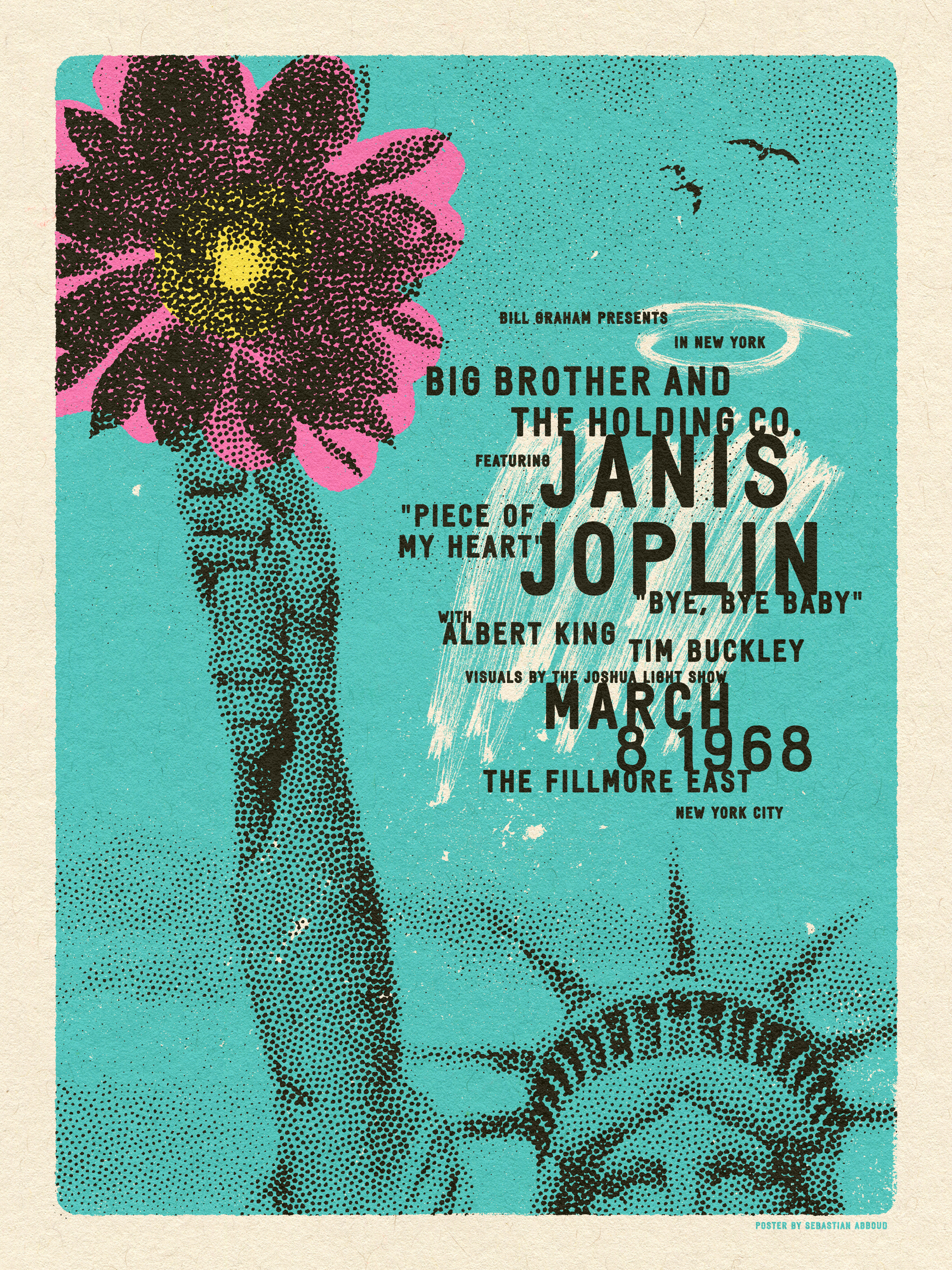 Shows I Wish I Went To #8 art carson design gigposter illustration janisjoplin newyork screenprinting texture typography