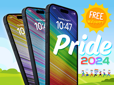 Pride 2024 Wallpapers (FREE) fabric home screen iconfactory iphone lock screen pride pride 2024 rainbow transgender wallpaper